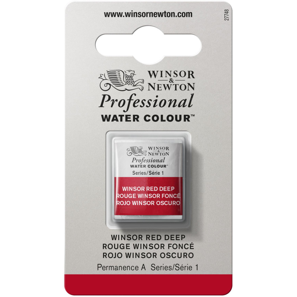 Farba akwarelowa Professional w półkostce - Winsor & Newton - Winsor Red Deep