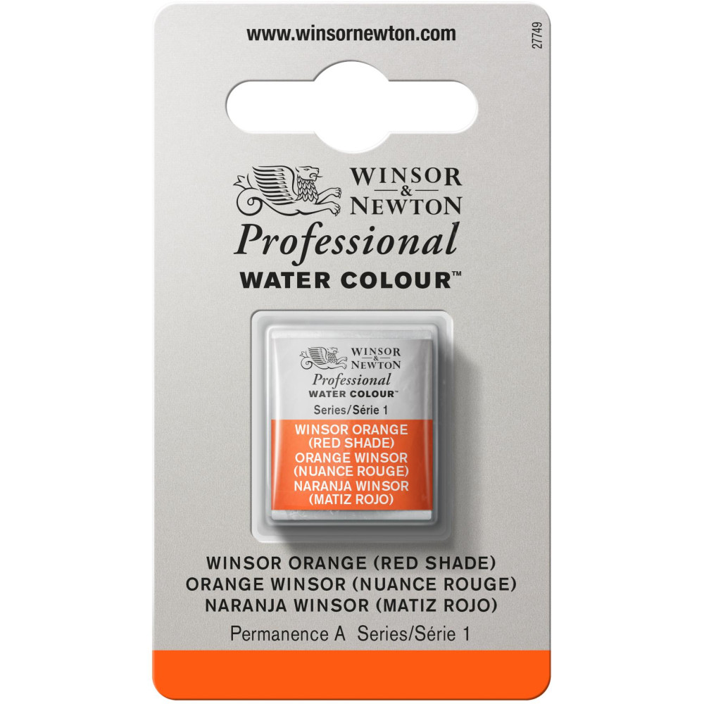 Professional Watercolor half-pan - Winsor & Newton - Winsor Orange (Red Shade)