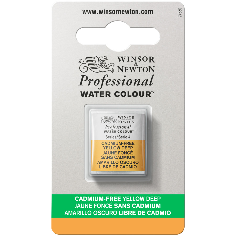 Professional Watercolor half-pan - Winsor & Newton - Cadmium Free Yellow Deep