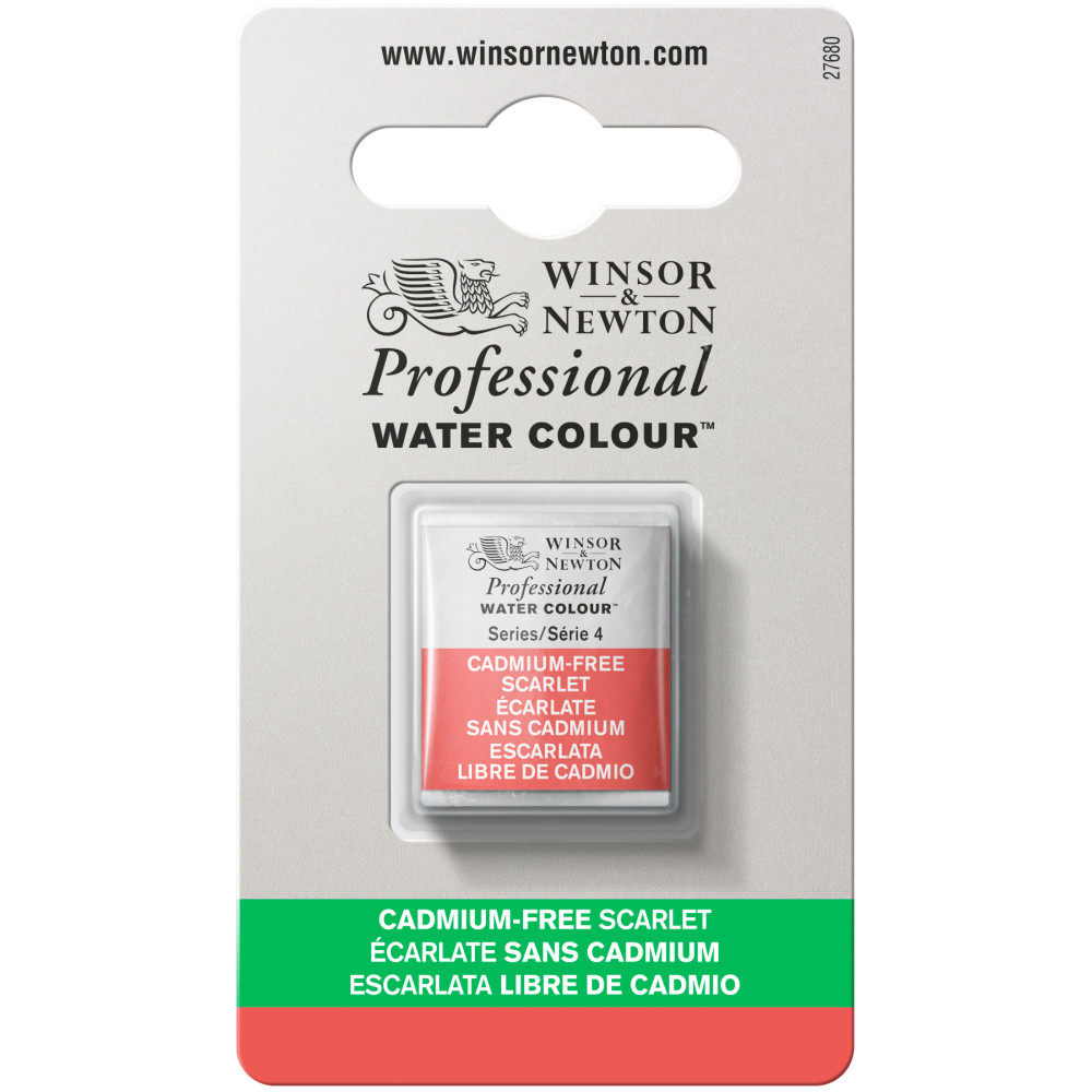 Farba akwarelowa Professional w półkostce - Winsor & Newton - Cadmium Free Scarlet