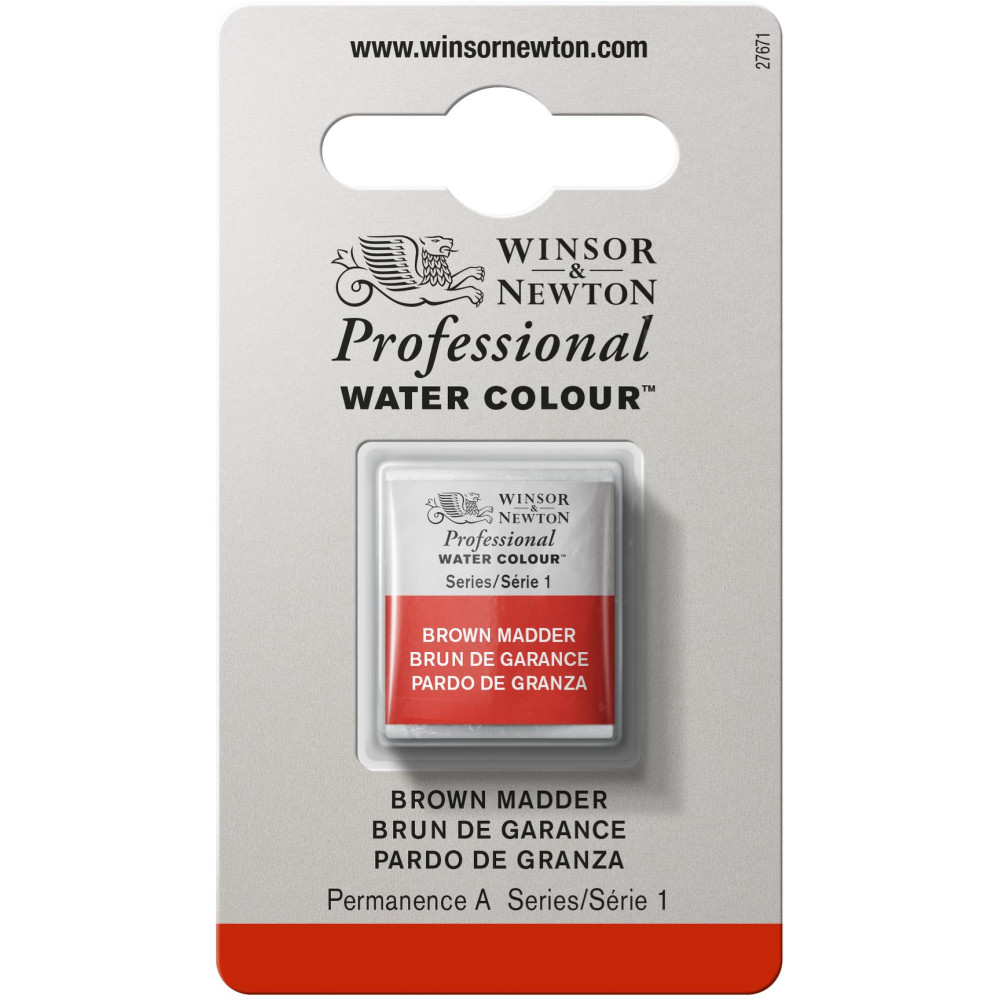 Farba akwarelowa Professional w półkostce - Winsor & Newton - Brown Madder
