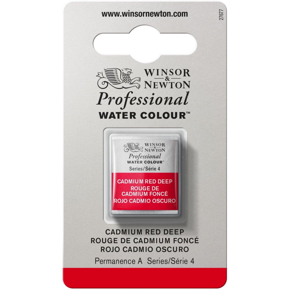 Farba akwarelowa Professional w półkostce - Winsor & Newton - Cadmium Red Deep