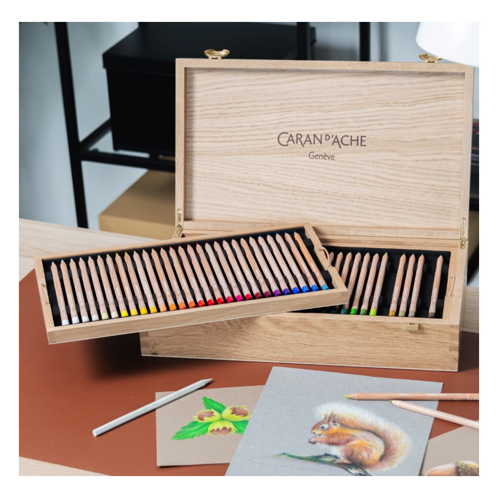 Zestaw kredek ołówkowych Luminance w kasecie - Caran d'Ache - 112 szt.