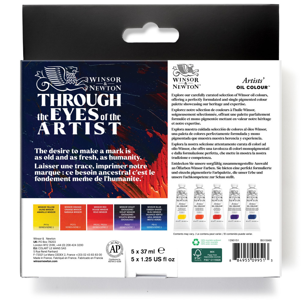 Set of Artists' Oil paints - Winsor & Newton - 5 x 37 ml