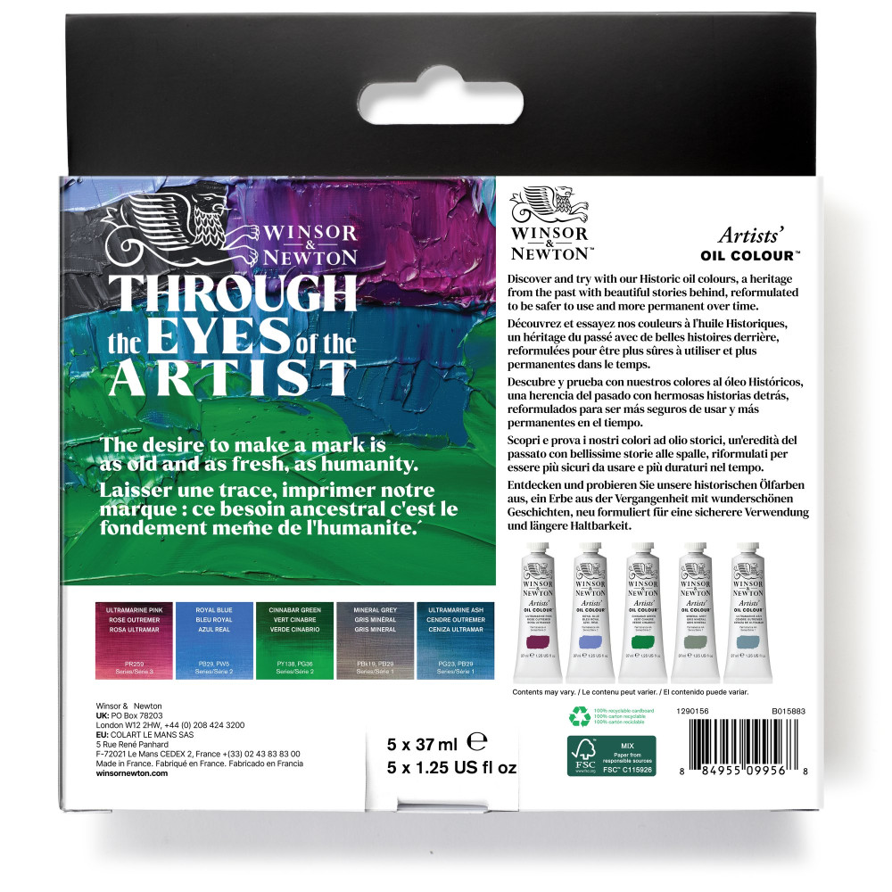 Zestaw farb olejnych Artists' Oil Colour Historic - Winsor & Newton - 5 x 37 ml