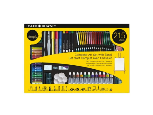 Zestaw artystyczny Simply Art ze sztalugą - Daler Rowney - 215 szt.