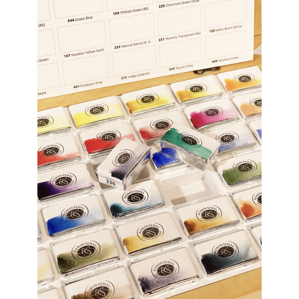 Zestaw akwareli Aquarius w kostkach Krzysztof Ludwin - Roman Szmal - 36 kolorów
