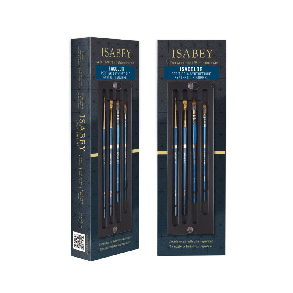 Set of synthetic Isacolor brushes - Isabey - 4 pcs.