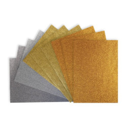 Brystol brokatowy A3 - Happy Color - złoty i srebrny 150 g 10 ark.