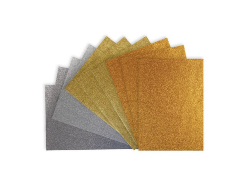 Brystol brokatowy A3 - Happy Color - złoty i srebrny 150 g 10 ark.