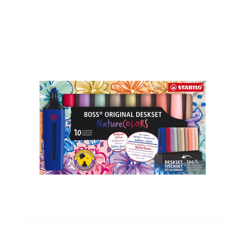 Set of Boss Original Nature Colors Wildflowers Highlighters - Stabilo -  10 pcs.