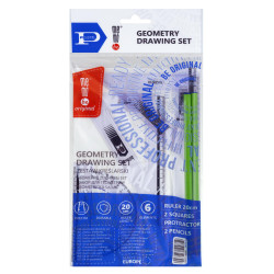 Zestaw kreślarski do geometrii Pratel - MemoBe - 6 szt.