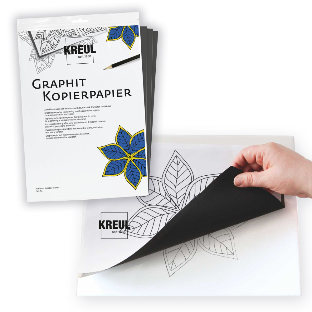Paper for transferring on glass porcelain metal A4 - Kreul - graphite A4 10 sheets