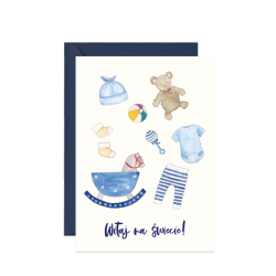 Greeting card - Paperwords - Child blue A6