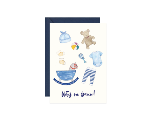 Greeting card - Paperwords - Child blue A6