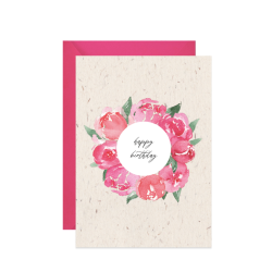 Greeting card - Paperwords - Wreath of peonies A6