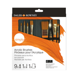 Set of Acrylic Gold Taklon accessories and brushes - Daler Rowney - 10 pcs.