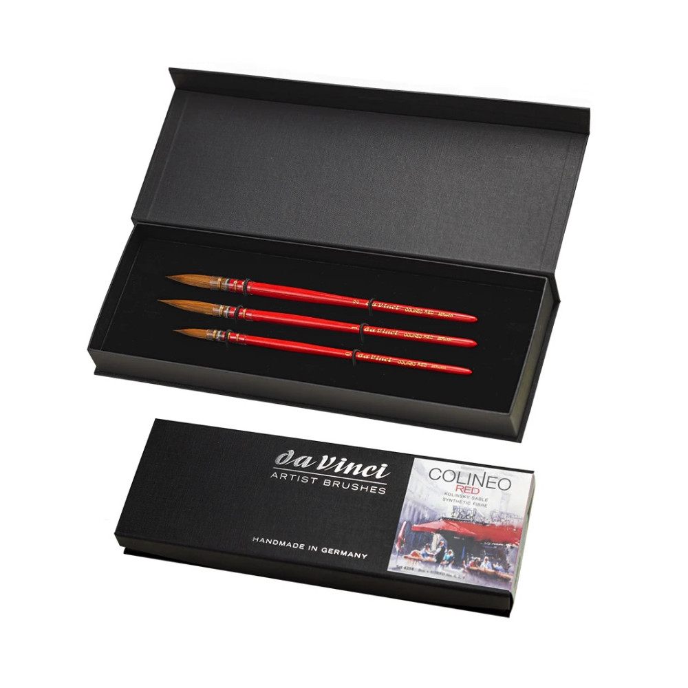 Set of round synthetic brush Colineo Red - Da Vinci - 3 pcs.