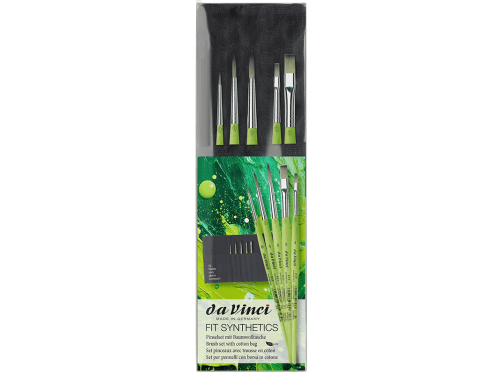 Set of synthetic Fit brushes with cotton case - Da Vinci - 5 pcs.