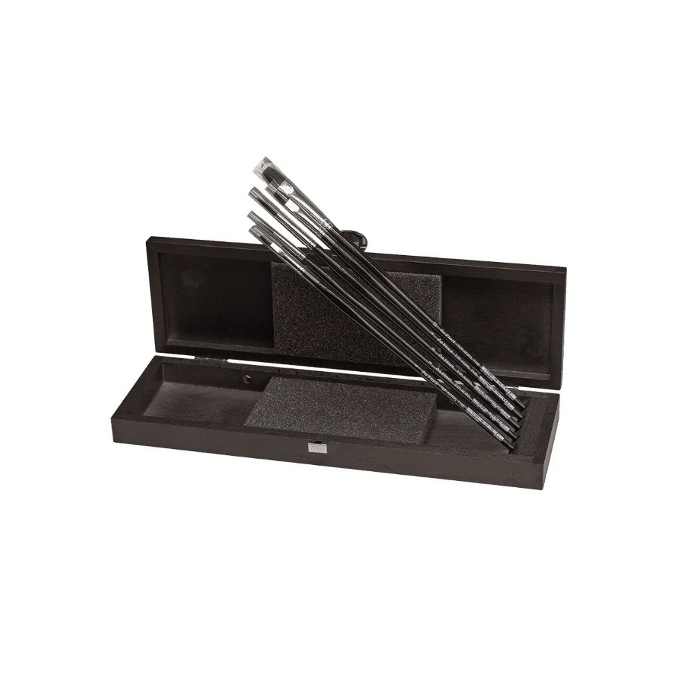 Set of Top-Acryl synthetic brushes in wooden case - Da Vinci - 5 pcs.
