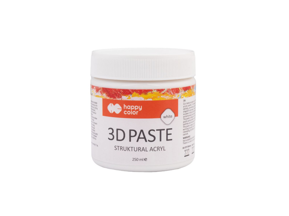Pasta strukturalna akrylowa 3D - Happy Color - biała 250 ml