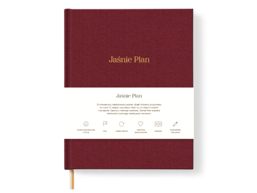 Undated Planner Jaśnie Plan - bordeaux