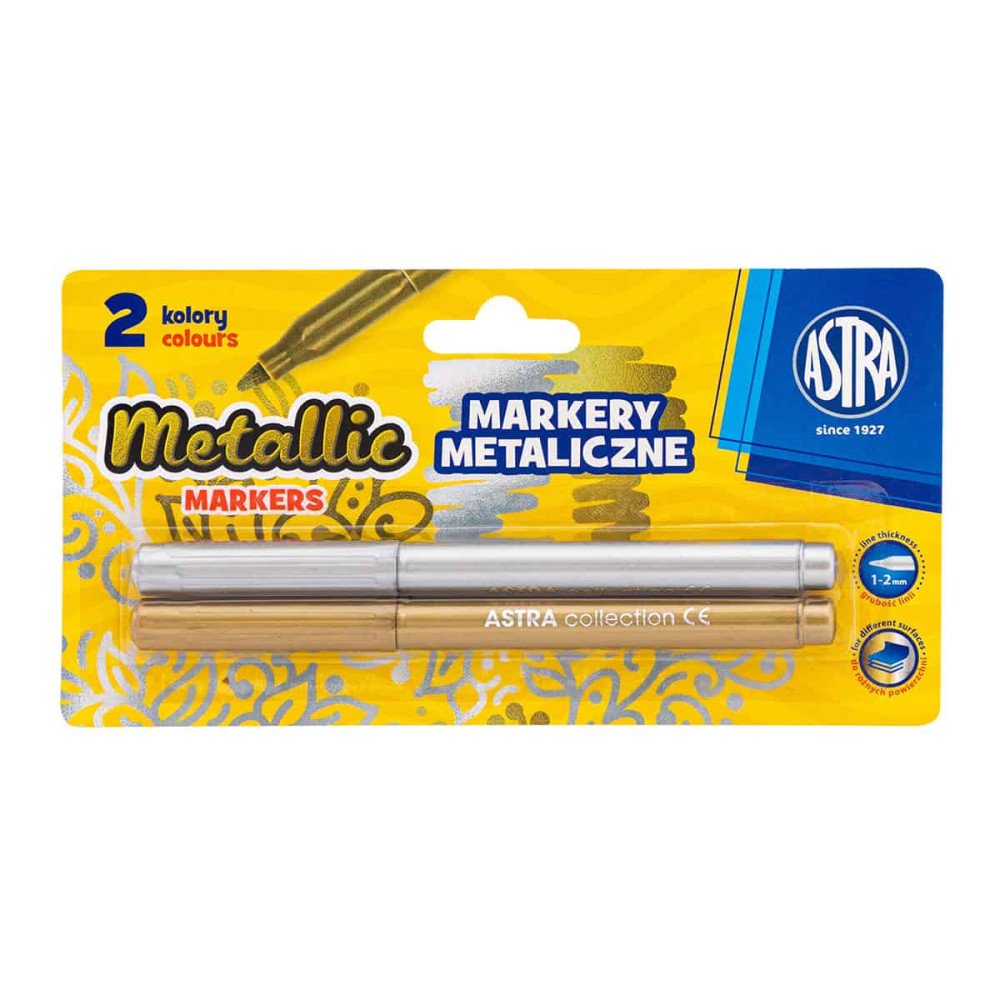 Set of metallic markers - Astra - silver and gold 2 pcs.
