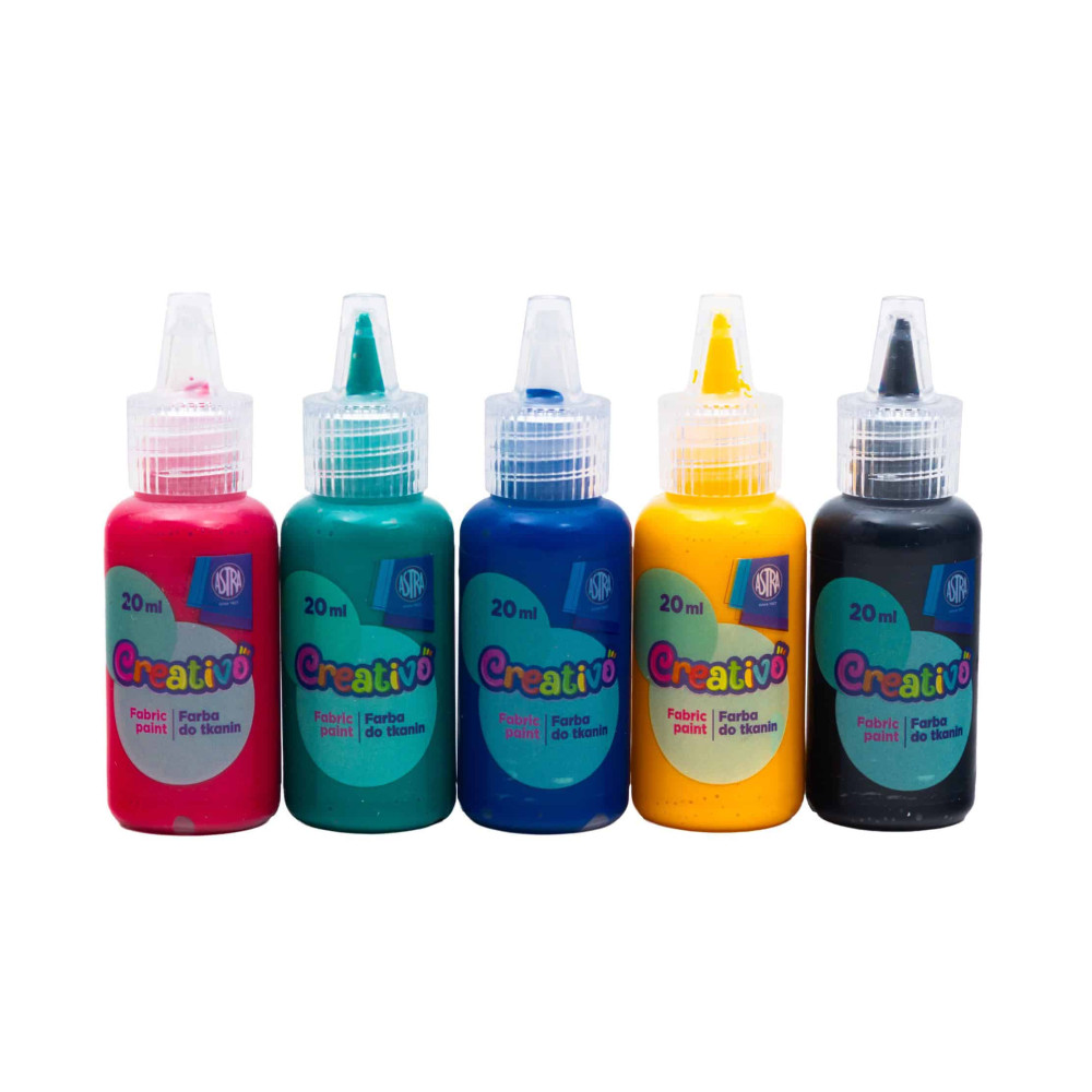 Zestaw farb do tkanin Creativo - Astra - 5 x 20 ml