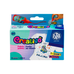 Zestaw farb do tkanin Creativo - Astra - 5 x 20 ml