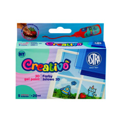 Zestaw farb żelowych do naklejek 3D Creativo - Astra - 5 x 20 ml