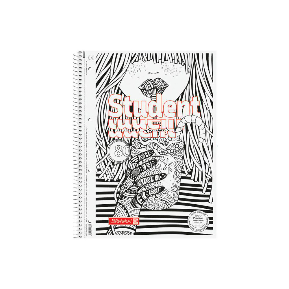 Spiral squared notebook Cocktail A4 - Brunnen - 90 g/m2 80 sheets