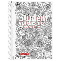 Spiral squared notebook Student Flowers A4 - Brunnen - 90 g/m2 80 sheets
