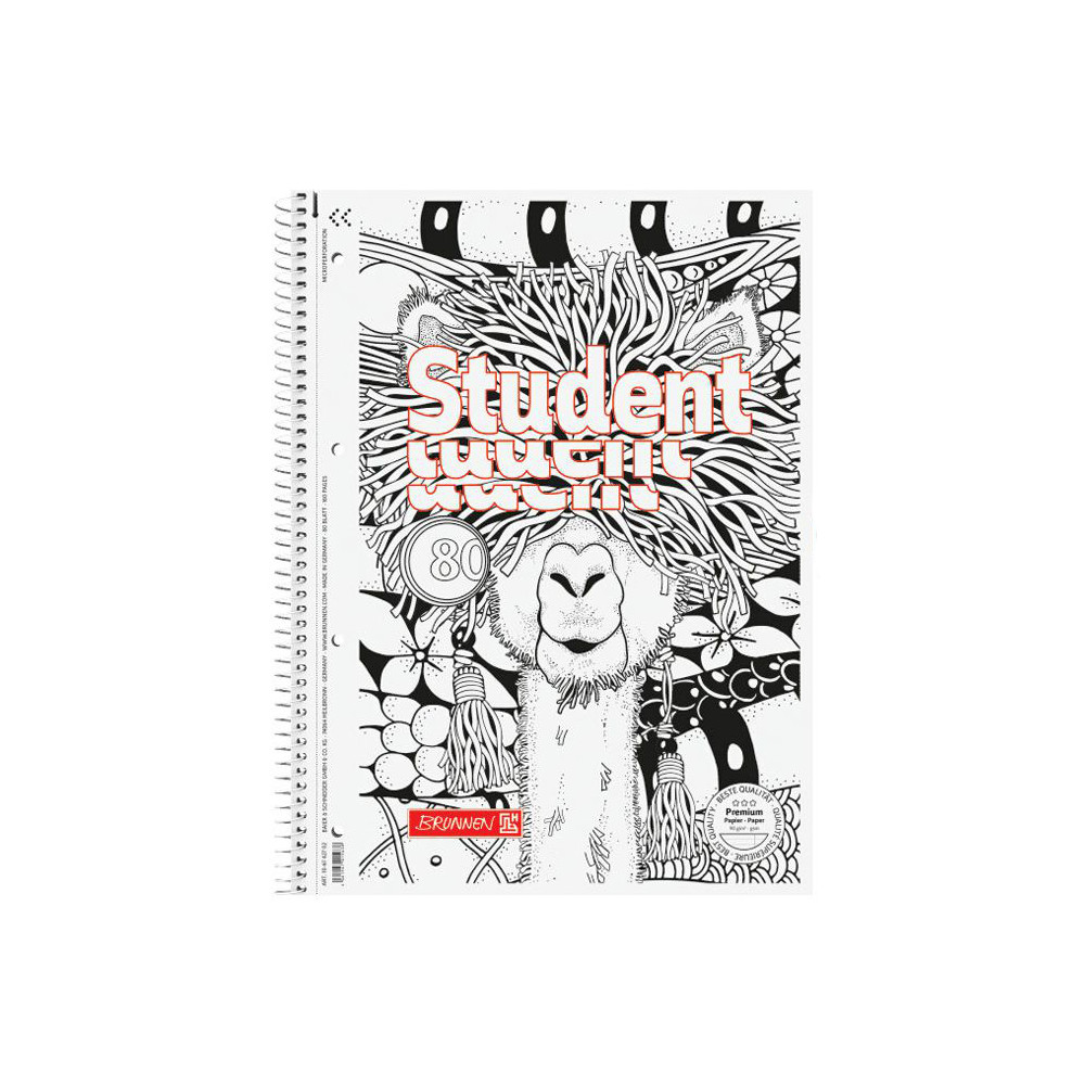 Spiral ruled notebook Student Lama A4 - Brunnen - 90 g/m2 80 sheets