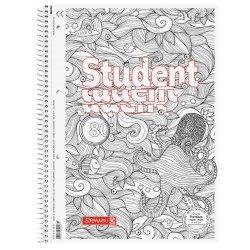 Spiral squared notebook Student Octopus A4 - Brunnen - 90 g/m2 80 sheets