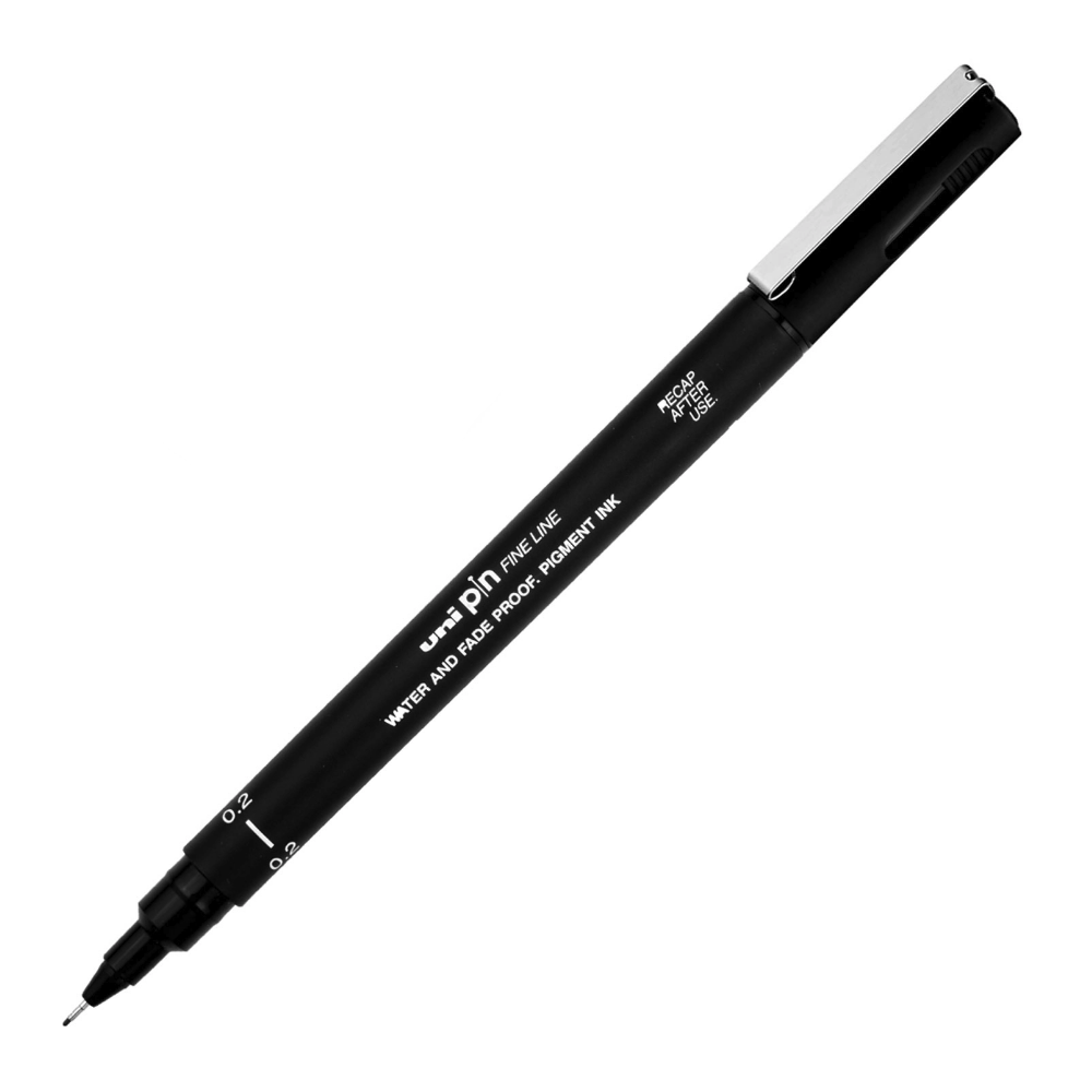Fineliner Pen Pin 200 - Uni - black, 0,02 mm