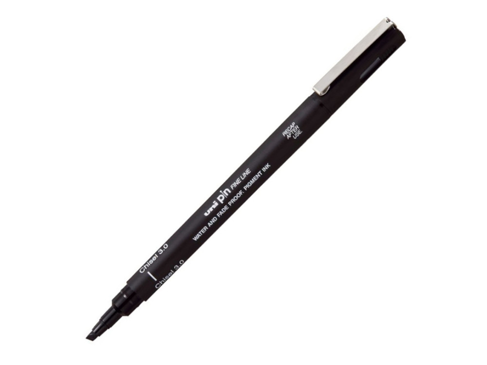 Fineliner Pen Pin CS3-200 - Uni - black, chisel, 3 mm