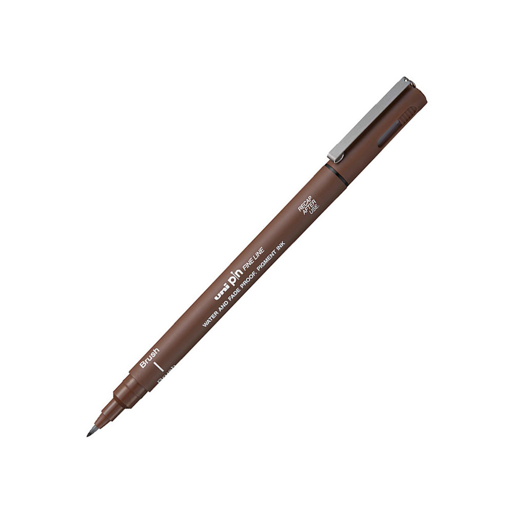 Cienkopis kreślarski z pędzelkiem Pin Brush 200 - Uni - sepia