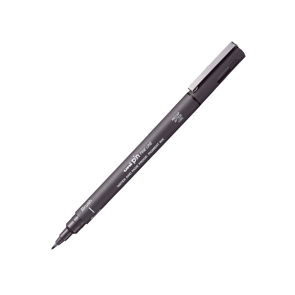 Cienkopis kreślarski z pędzelkiem Pin Brush 200 - Uni - ciemnoszary