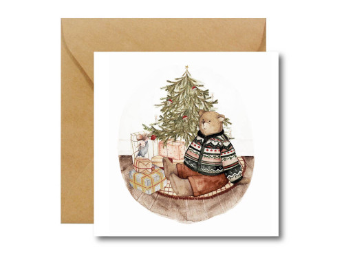 Greeting card - Hi Little - Christmas Bear, 14,5 x 14,5 cm