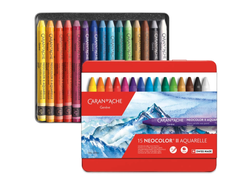 Zestaw pasteli akwarelowych Neocolor II - Caran d'Ache - 15 szt.