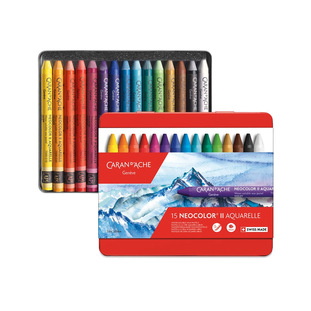 Zestaw pasteli akwarelowych Neocolor II - Caran d'Ache - 15 szt.