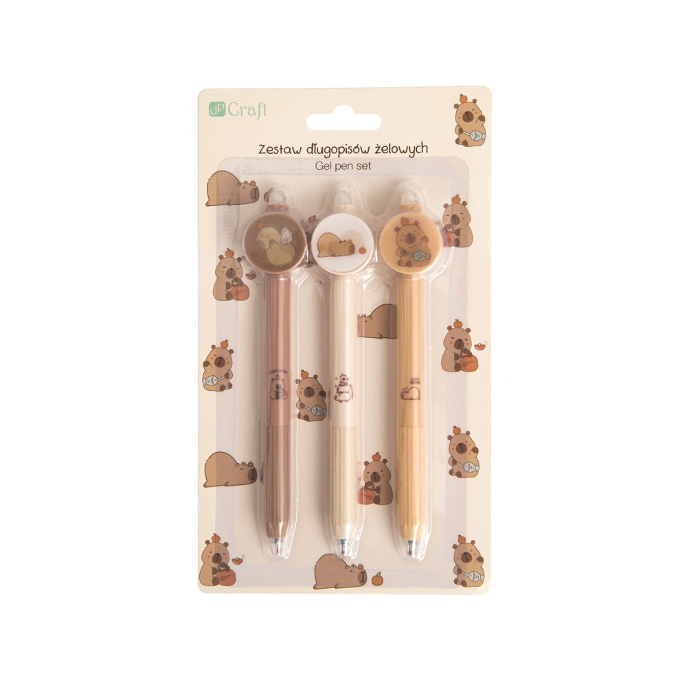 Set of erasable gel pens Capybara - DpCraft - 3 pcs.