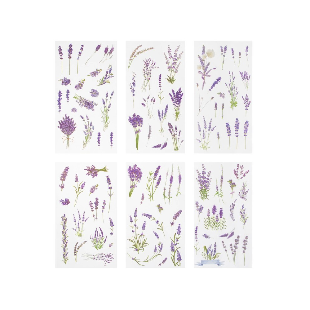 Lavender PVC stickers - DpCraft - 92 pcs.