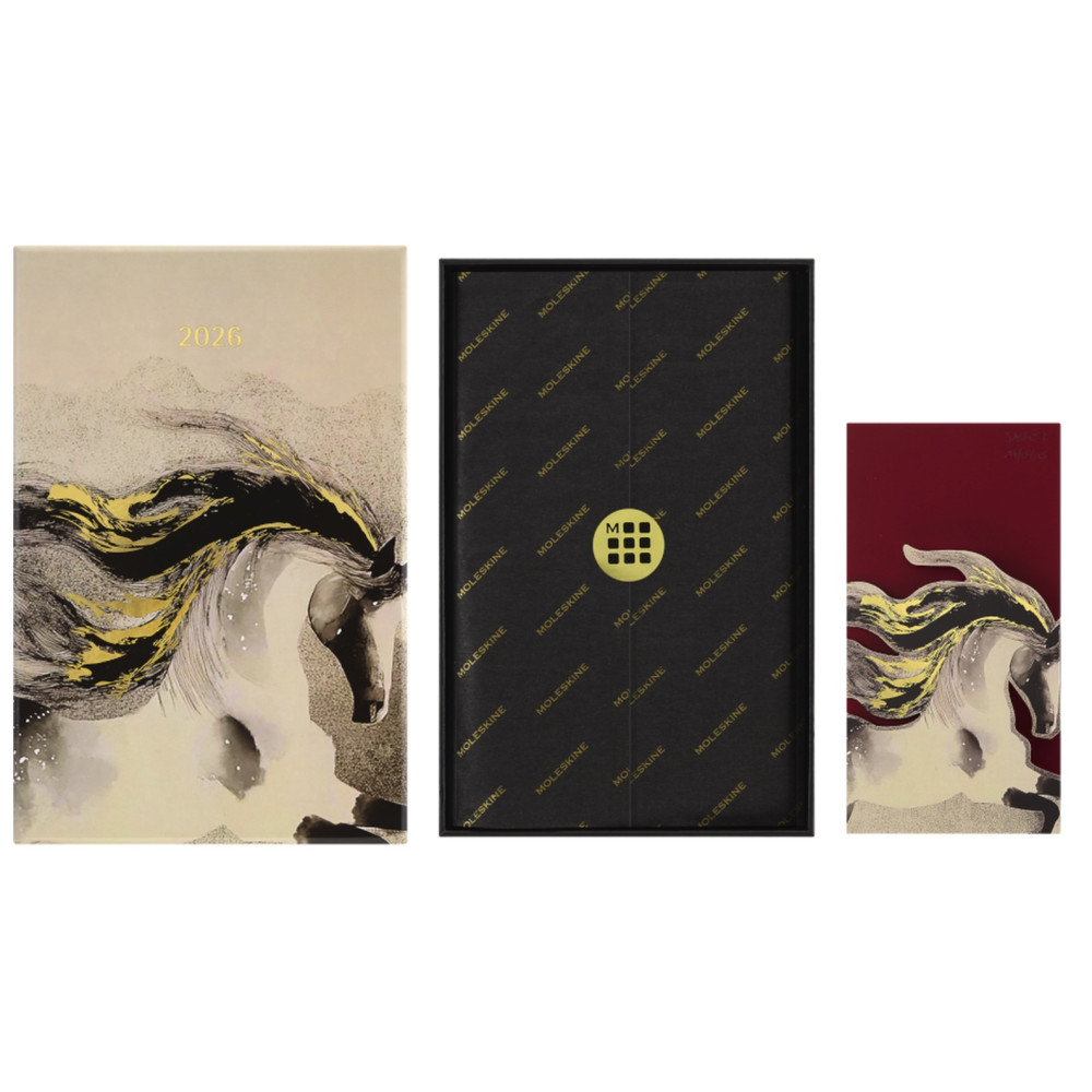Notatnik w linie 2026 Year of the Horse Box - Moleskine - White Fire Horse