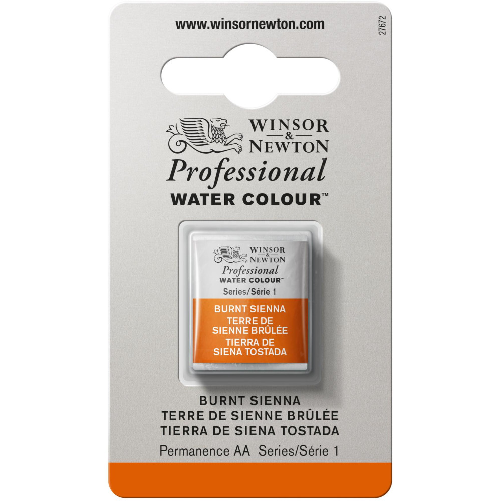Professional Watercolor half-pan - Winsor & Newton - Burnt Sienna