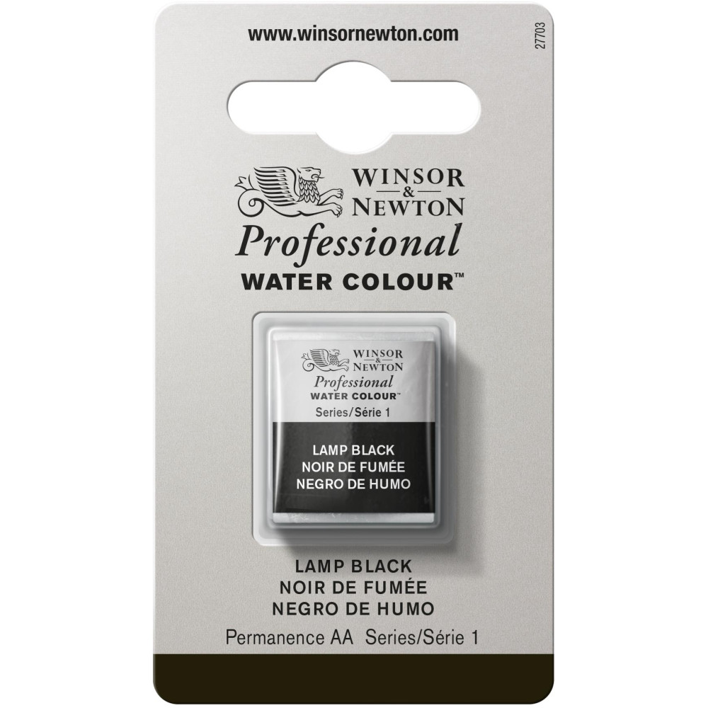 Professional Watercolor half-pan - Winsor & Newton - Lamp Black