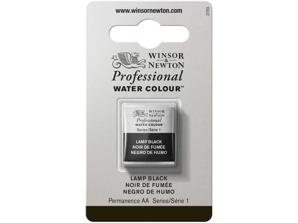 Farba akwarelowa Professional w półkostce - Winsor & Newton - Lamp Black