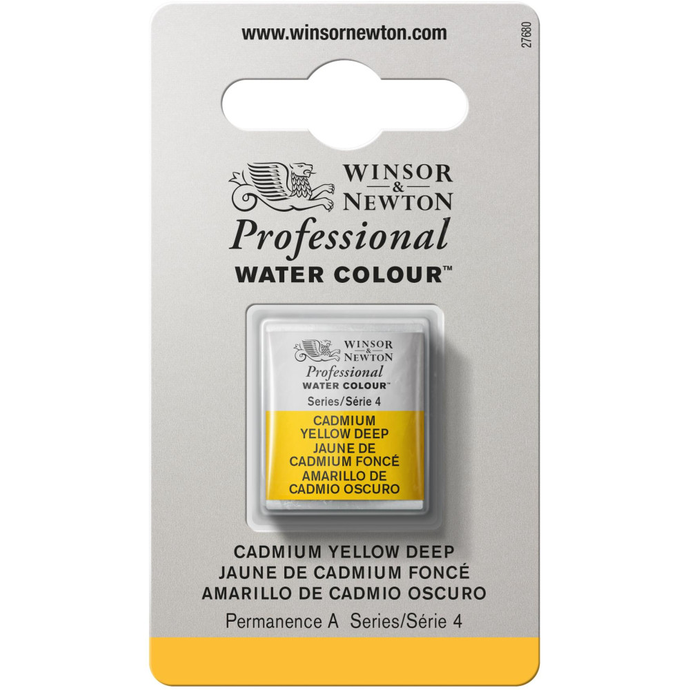Farba akwarelowa Professional w półkostce - Winsor & Newton - Cadmium Yellow Deep