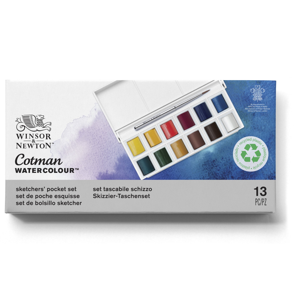 Zestaw farb akwarelowych Cotman Sketchers Pocket - Winsor & Newton - 12 kolorów