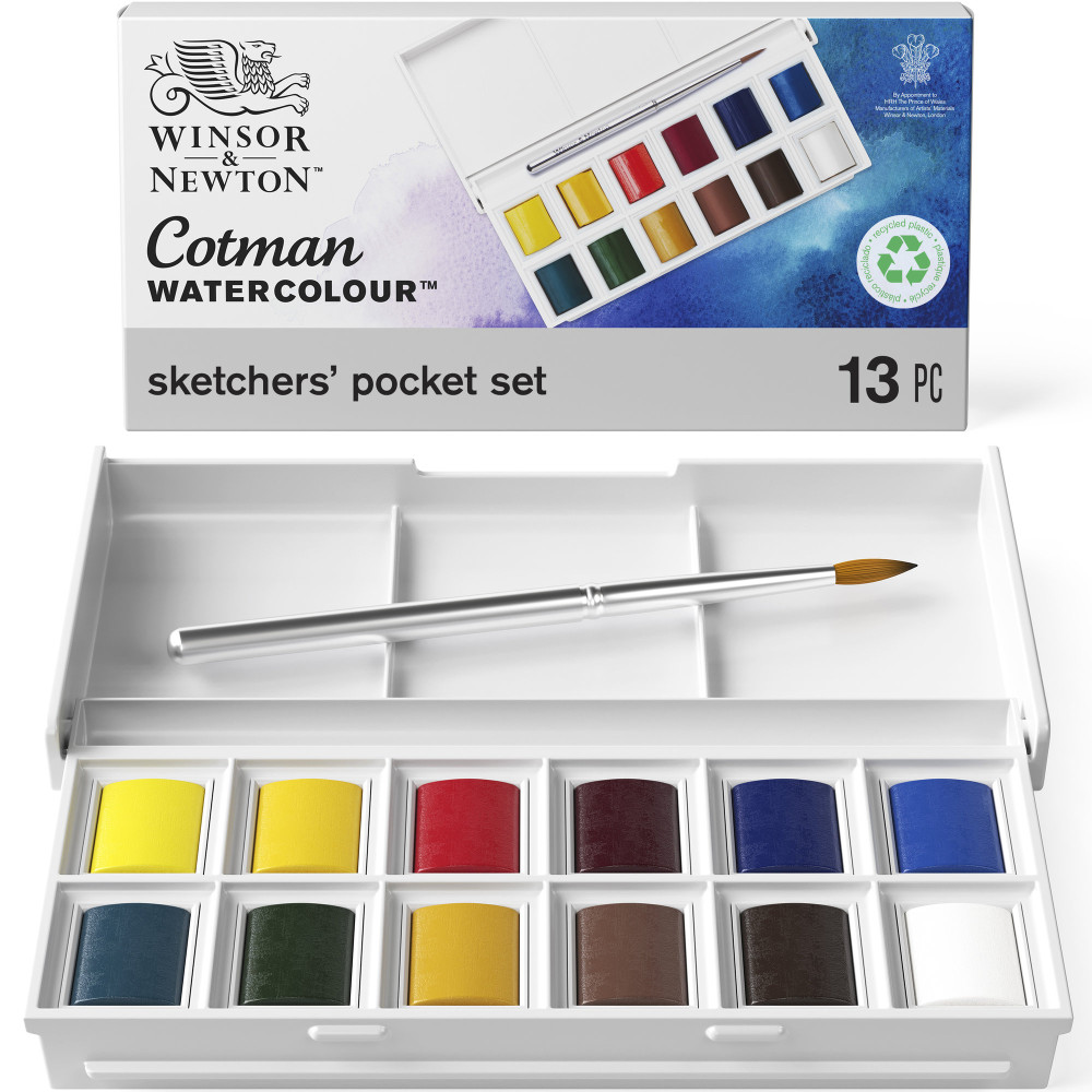 Zestaw farb akwarelowych Cotman Sketchers Pocket - Winsor & Newton - 12 kolorów